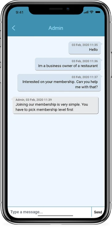 Chat Support screen
