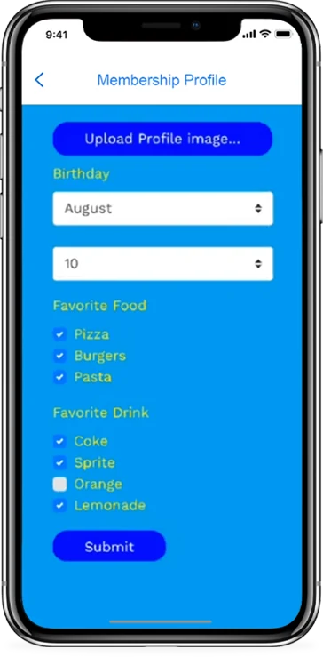 Membership Profile screen