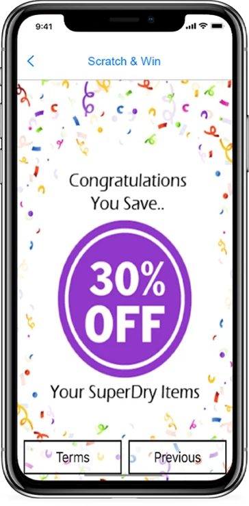 Scratch & Win screen